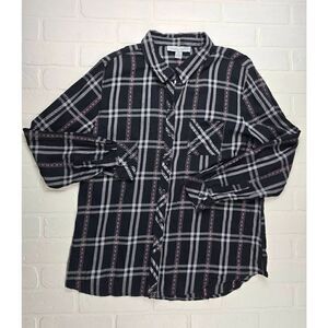 Confess plaid Long Sleeve Top XL